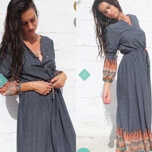 DAUGHTER OF CULTURE ANCIENT RUINS GAYA MAXI DRESS SIZE XS/S
